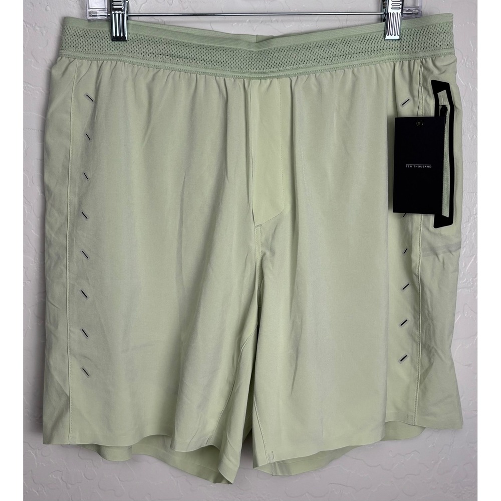 Ten Thousand C03 Movement Short 7 Inch Lined Green Mens Large TTSH011 2812